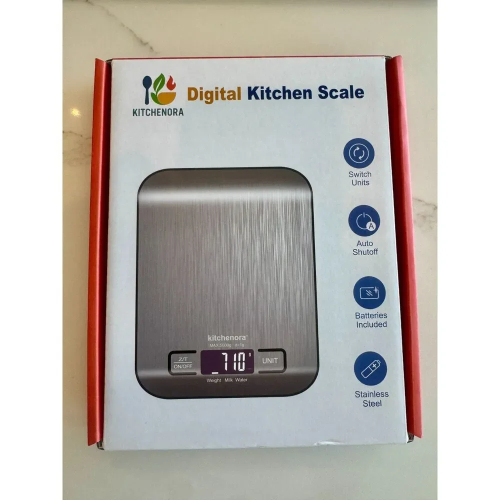 Kitchenora Digital Stainless Steel Backlit LCD Food Scale - New in Box